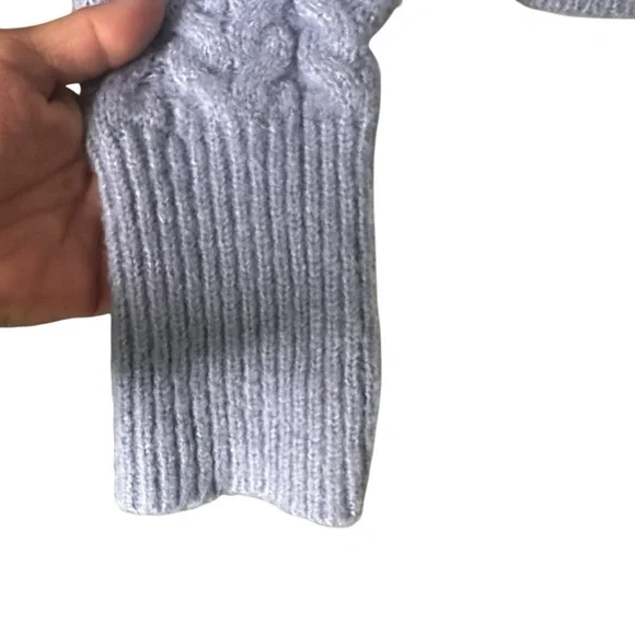 🔴 5 for $40 SALE! 
Kendall Kylie Blue Turtleneck Cropped CableKnit Sweater Sz M - Picture 12 of 14